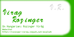 virag rozinger business card